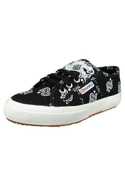 Superga Damen Low Sneaker Cotw Bandanasilk S81144w-2750 Schwarz 951 Black White Textil