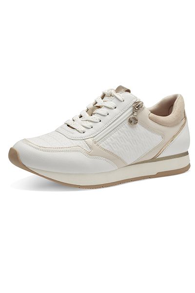 Tamaris Damen Low Sneaker Low Top 1-23603-42 Beige 147 Offwhite Comb Lederimitat/ Textil