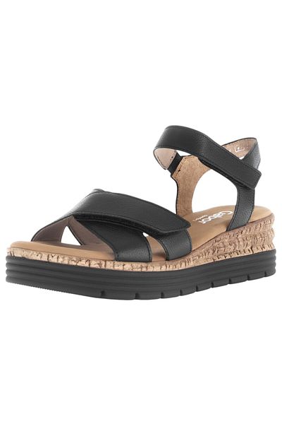 GABOR Damen Sandalen G-weite 62.704 Schwarz 57 Schwarz Leder