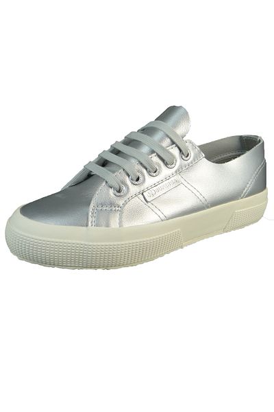Superga Damen Low Sneaker 2750 Metallic Nappa S8133dw Silberfarben Saiq Platinum-favorio Leder