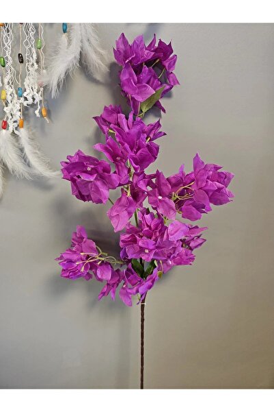 yapay çiçek evi Tek Dal Yapay Begonvil 85 cm MOR VAZO DEKOR BALKON BAHÇE Süsü