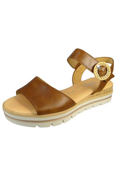 GABOR Damen Sandalen G-weite 42.082 Braun 53 Camel Leder