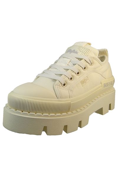 Buffalo Damen Low Sneaker Raven Lo 1622218 Creme Cream Textil