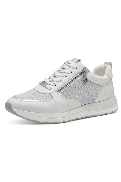 Tamaris Damen Low Sneaker Low Top 1-23732-41 Weiß 197 White Comb Textil/synthetik Mit Comfort-lining & Remov