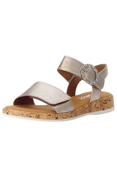 GABOR Damen Sandalen G-weite 62.734 Silberfarben 82 Puder Leder