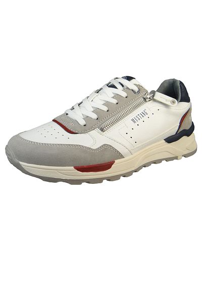 Mustang Herren Low Sneaker Low Top 4186307 Weiß 219 Hellgrau/weiss Textil/synthetik