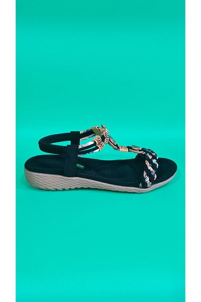Voyager Women's Beaded Accessory Comfortable Soft Sole Sandals B106