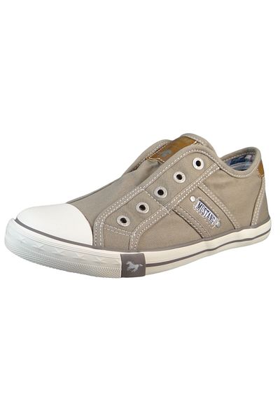 Mustang Damen Low Sneaker Slip On Low Top 1099409 Grau 932 Silbergrau Leinen