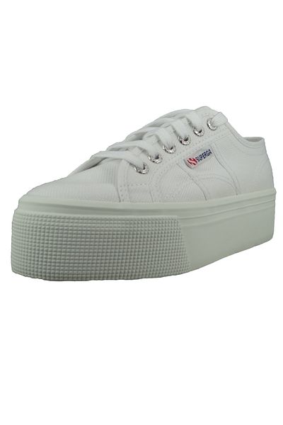 Superga Damen Low Sneaker 2790 Heart Heel Patch Low Top S41281w Weiß Ajz White Multicolor Heart Leinen