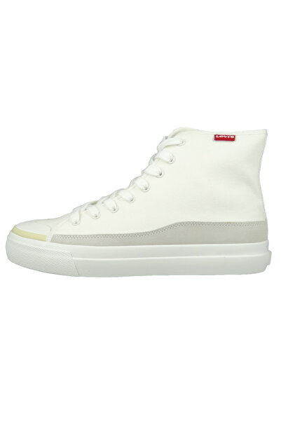 Levi's Herren High Sneaker Square High 233007-636 Weiß 50 Brilliant White Leinen Mit Recyclete Ortholite In