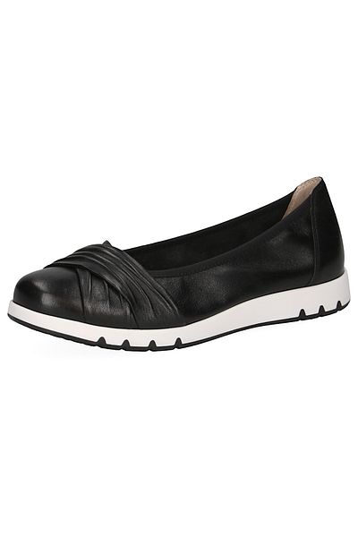 Caprice Damen Klassische Ballerina 9-22118-44 Schwarz 022 Black Nappa Leder Mit Cap Memotion