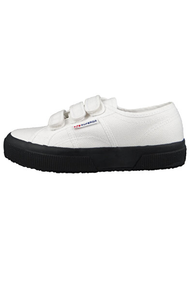 Superga Damen Low Sneaker Cot3strapu Low Top S00bn20-2750 Weiß Abb White-black Textil