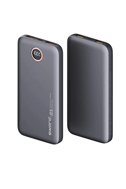 SWORD 10F53 22.5W 10000 mAh Gri USB Kablolu Hızlı Şarj Powerbank QC3.0
