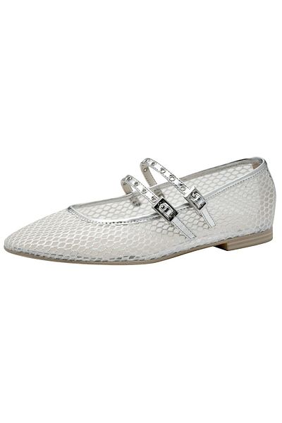 Tamaris Damen Klassische Ballerina 1-22143-44 Silberfarben 941 Silver Textil/synthetik