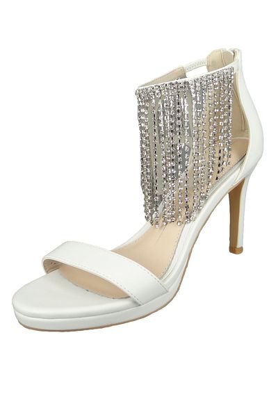 Buffalo Damen Sandalen Thalia 1291318 Weiß White Leder Und Textil