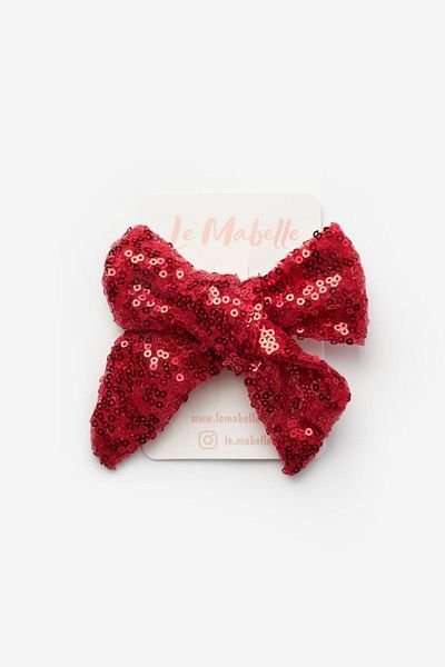 Le Mabelle Red Sequined Girl's Clip Buckle