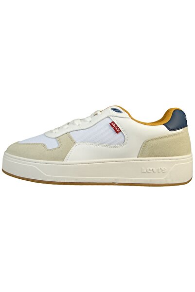 Levi's Herren Low Sneaker Glide Low Top 235200-947 Weiß 51 Reg White / Mustard Leder