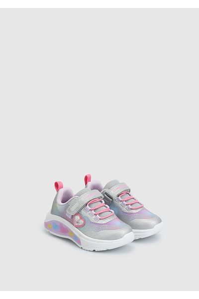 lumberjack Gewellter lila Deri Kız Çocuk Sneaker