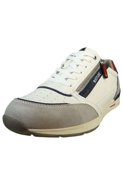Mustang Herren Low Sneaker Low Top 4154316 Weiß 206 Ice Kunstleder