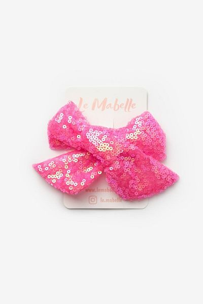 Le Mabelle Fuchsia Sequined Girl's Clip Buckle