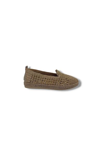 Zerhan 420 Women's Mink Macrame Knitted Loafer Shoes