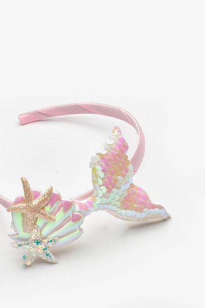 Le Mabelle White Sequined Mermaid Figured Girl's Crown