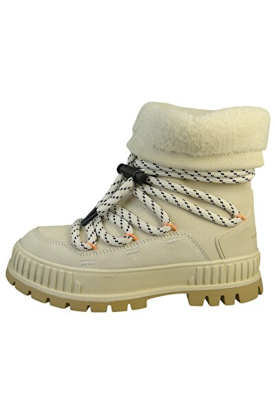 Palladium Damen Stiefel Stiefel Pallashock Hiver Warm Gefüttert 94349-175-m Weiß Almond Milk Leder