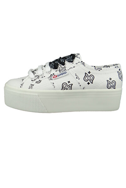 Superga Damen Low Sneaker Cotw Bandansill S21114w-2790 Weiß 909 White Black Textil