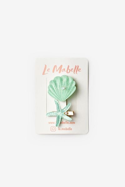 Le Mabelle Mint Seashell Star Girl's Double Buckle Set