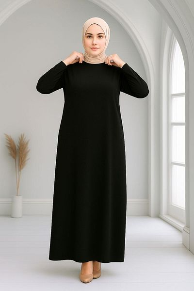 Şahane Sandy Long Sleeve Underwear Size XL Black Dress