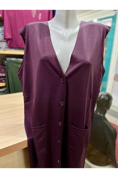 TCR Plus Size Women's Lycra Buttoned Pocket Combed Cotton Vest Tunic