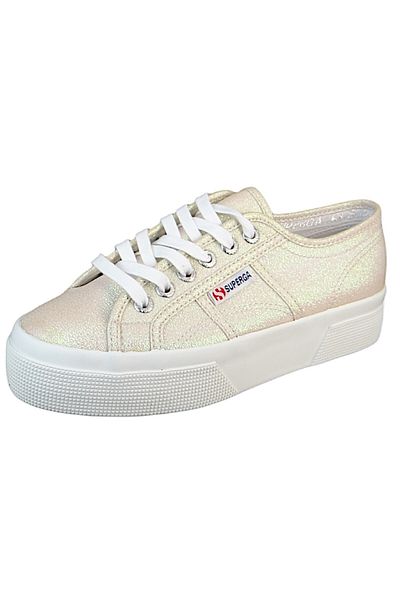 Superga Damen Low Sneaker 2740 Platform Lame Low Top S6128sw Beige A1f Beige Lt. Iridescent Textil/synthetik