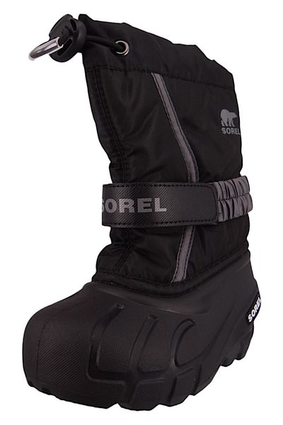 Sorel Kinder Stiefel Winterschuhe Flurry 2114082 Schwarz 016 Black mit Wasserdichtem Thermogummi & 2,5