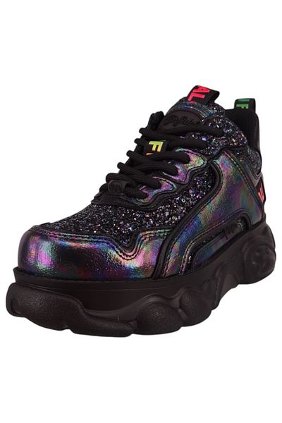 Buffalo Damen Low Sneaker Cld Chai Mid 1636308 Schwarz Black Purple Kunstleder