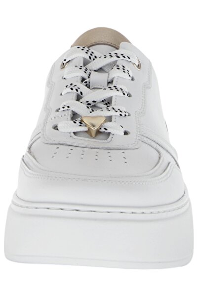 GABOR Damen Low Sneaker Low Top G-weite 66.485 Weiß 52 Weiss/puder Leder