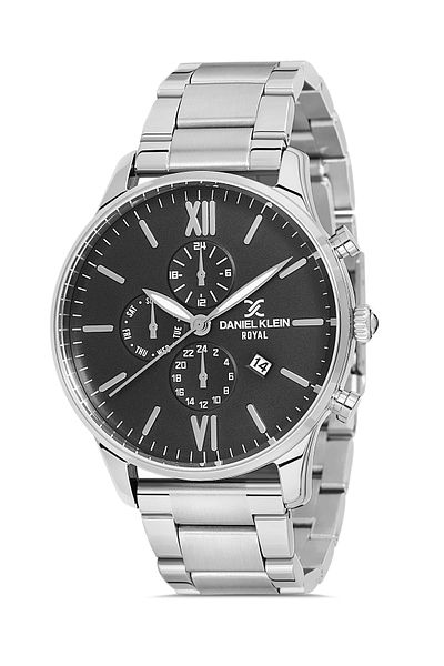 Daniel Klein Men's Wristwatch with Calendar Steel Cord Steel Case Bracelet Gift 3 Atm Water Resistant