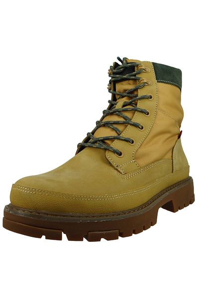 Levi's Herren Sportliche Stiefelette Torsten Quilted 233637-666 Braun 74 Medium Yellow Leder Und Textil
