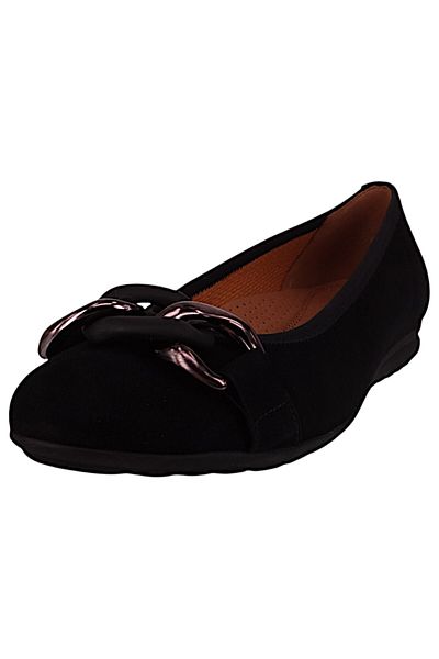 GABOR Damen Klassische Ballerina G-weite 62.625 Schwarz 47 Schwarz Leder