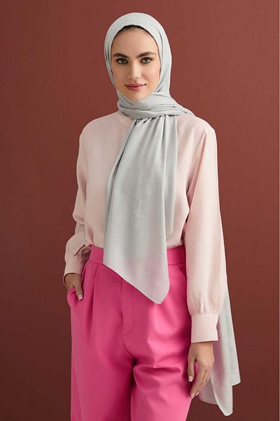 Imannoor 3002 Chain Square Cotton Silk Shawl 70X210