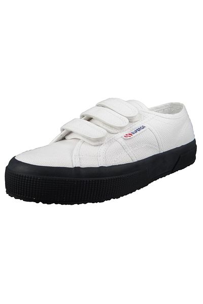 Superga Damen Low Sneaker Cot3strapu Low Top S00bn20-2750 Weiß Abb White-black Textil