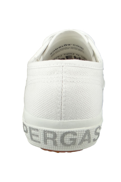 Superga Damenschuhe-sneaker S111xqw 2750 Cotw Glitterlettering Textil Weiß 928 White Silver