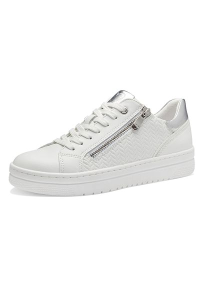 Marco Tozzi Damen Low Sneaker Low Top 2-23718-42 Weiß 197 White/comb Kunstleder Mit Mt Rem Sock