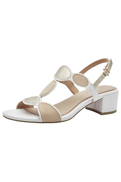 Marco Tozzi Damen Komfort Sandalen Hochzeit Braut Ball 2-28231-44 Weiß 197 White Comb Textil/synthetik
