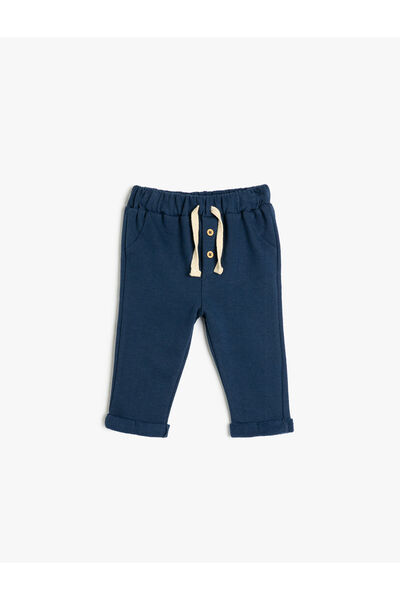 Koton Sweatpants Tie Waist Cotton Raised