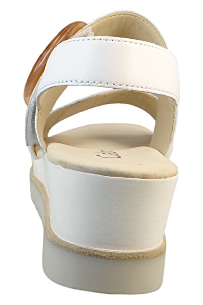GABOR Damen Komfort Sandalen Keil F-weite 44.645 Weiß 21 Weiss Leder