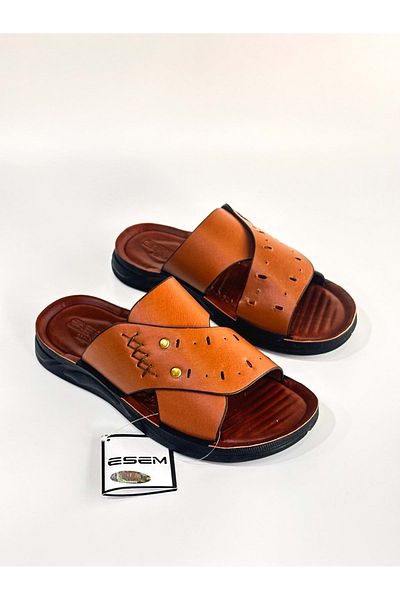 Esem Ba04513 Tan Ανδρικές Παντόφλες Σόλας Cross Daily Soft - Tan - 45