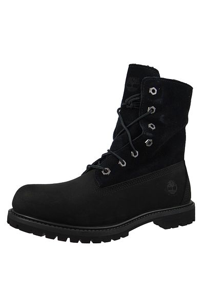 Timberland 8149a Authentic Teddy Fleece Waterproof Fold-down Damen Winterstiefel Black Nubuck Schwarz