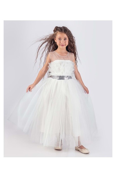 Mnk Baby&Kids Βραδινό φόρεμα για κορίτσια σατέν - Sapes Model, Back Guiped & ...