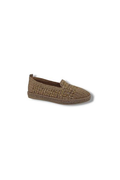 Zerhan 420 Women's Mink Macrame Knitted Loafer Shoes