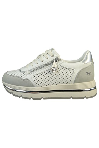 Mustang Damen Low Sneaker Low Top 1498302 Weiß 1 Weiss Kunstleder